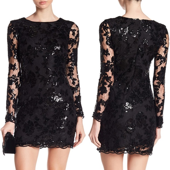 Dress the Population Dresses & Skirts - Dress The Population Grace Sequin Lace Shift Dress